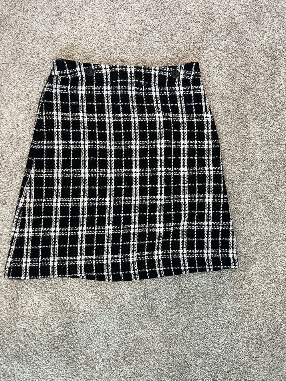 Banana Republic Black and White Plaid Pencil Skirt